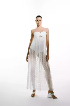 VESTIDO TOMARA QUE CAIA LONGO BORDADO - comprar online