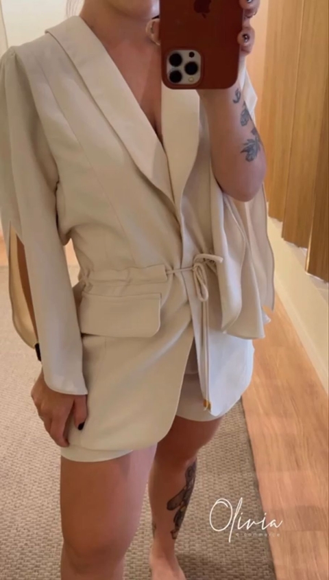 CONJ. BLAZER E SHORT MANGA CURTA