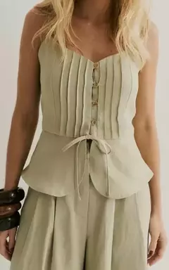 Imagem do CONJ.BLUSA ALÇA LINHO C/CALÇA PANTALONA