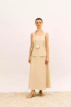 VESTIDO MIDI C/ PALA E RENDA