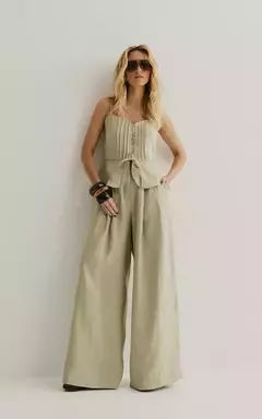CONJ.BLUSA ALÇA LINHO C/CALÇA PANTALONA