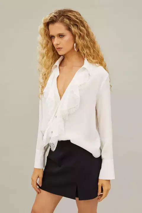 CAMISA VISCOSE C/BABADO NA FRENTE