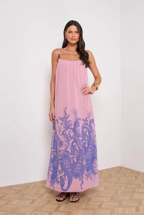 VESTIDO MIDI EM CHIFON TURQUIA