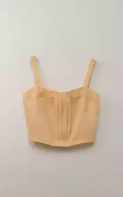 CONJ. TOP COM DREPEADO LINHO E SAIA MIDI - loja online