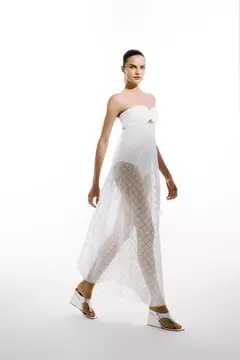 VESTIDO TOMARA QUE CAIA LONGO BORDADO na internet