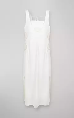 VESTIDO LONGO BORDADO CONCHA LINHO NATURAL - loja online
