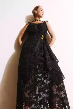 VESTIDO LONGO DE RENDA TOPAZ