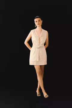 CONJ.COLETE C/NERVURAS E SHORT SAIA