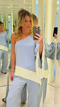 CONJ.BLUSA E CALÇA EM VISCOSE FRANJA