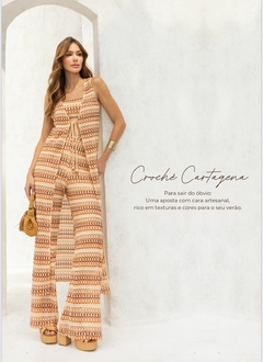 CONJ.TUNICA TOP E CALÇA EM CROCHE CARTAGENA