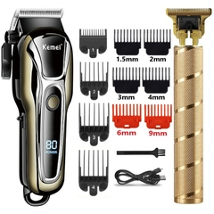 Aparador de cabelo elétrico para homens Barbeador elétrico profissional Máqui - Corujão Market