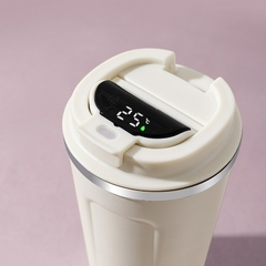 Caneca de café inteligente display de temperatura frascos de vácuo portátil garrafa de água térmica em-carro isolado copo 380/510ml garrafa térmica - loja online