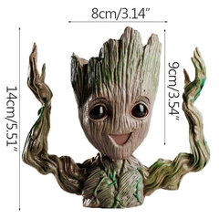 Disney Marvel Avengers Groot Mini figure Pen Holder Flower Pot Anime Toys Actio - loja online