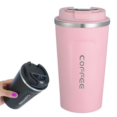 Imagem do Caneca de café inteligente display de temperatura frascos de vácuo portátil garrafa de água térmica em-carro isolado copo 380/510ml garrafa térmica