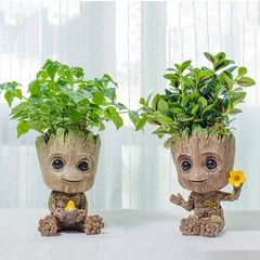 Disney Marvel Avengers Groot Mini figure Pen Holder Flower Pot Anime Toys Actio