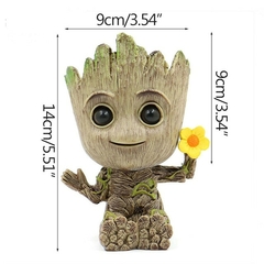 Imagem do Disney Marvel Avengers Groot Mini figure Pen Holder Flower Pot Anime Toys Actio