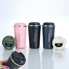 Caneca de café inteligente display de temperatura frascos de vácuo portátil garrafa de água térmica em-carro isolado copo 380/510ml garrafa térmica - loja online