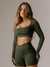 CROPPED MANGA LONGA VERDE MILITAR - comprar online
