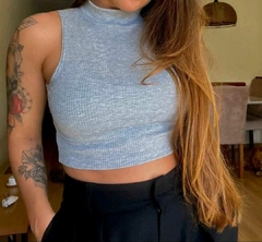 Blusa Feminina Cropped Canelado Gola Alta Blogueira - Moda EL_Mael_Shop