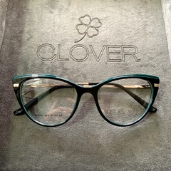 Armação de grau preta/verde Cateye acetato - comprar online