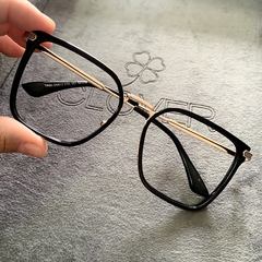 Clover Grau acetato/metal preto - Óticas Clover