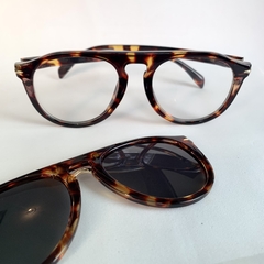 Clover Grau DUO aviador acetato tortoise retrô - loja online