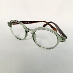 Armação de grau oval minimalista verde/tortoise na internet