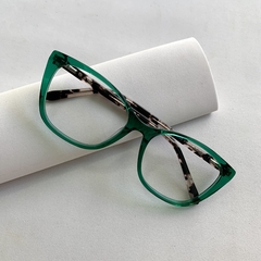 Armação de grau acetato gatinho verde/tortoise na internet