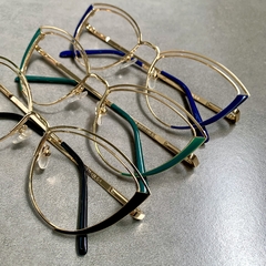 Clover Grau Metal dourado Cateye - Óticas Clover