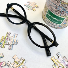 Armação de grau acetato oval preto - loja online