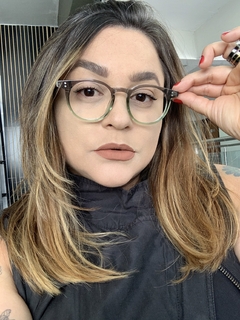 Armação de grau acetato minimalista round degrade - Óticas Clover