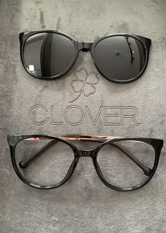 Imagem do Clover Duo oversized acetato preto/dourado