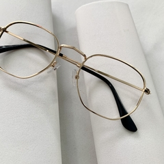 Armação de grau Metal hexagonal dourado - Óticas Clover