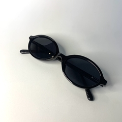 Clover casual acetato preto brilhoso oval minimalista na internet
