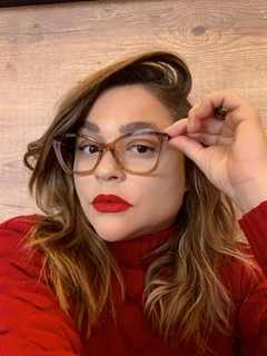 Armação de grau acetato gatinho caramelo/lilas - comprar online