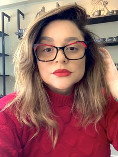 Clover Grau Acetato vermelho e preto