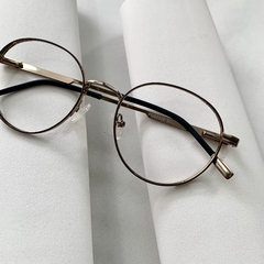 Armação de grau Metal round dourado - Óticas Clover