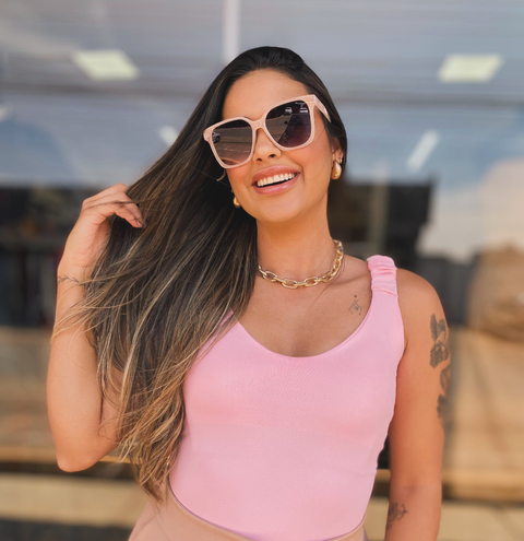 Clover oversized acetato rosa