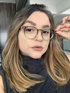 Armação de grau acetato minimalista round degrade na internet