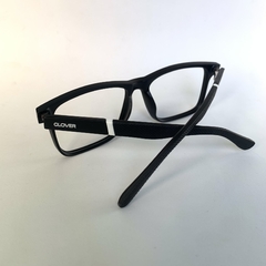 Armação de grau acetato quadrado preto fosco - Óticas Clover