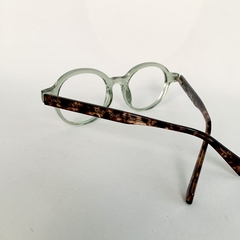 Armação de grau oval minimalista verde/tortoise - Óticas Clover
