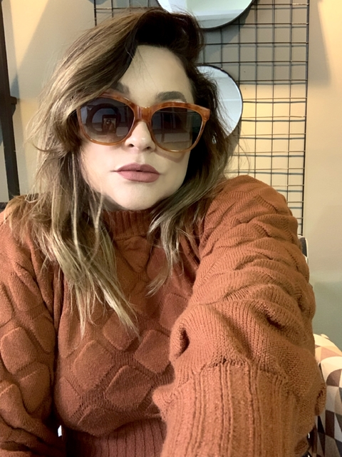Clover casual acetato oversized laranja