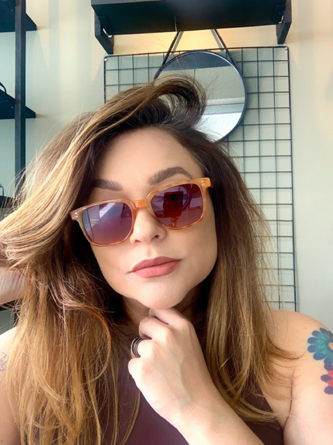 Clover Minimalista acetato retangular laranja - comprar online
