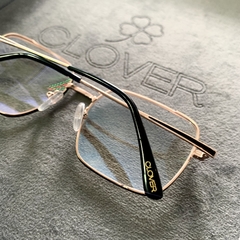 Clover Grau Metal dourado square - Óticas Clover
