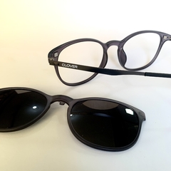 Clover DUO acetato redondo cinza escuro fosco - loja online