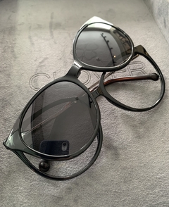 Clover Duo oversized acetato preto/dourado na internet