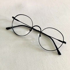 Armação de grau titânio round preto - Óticas Clover