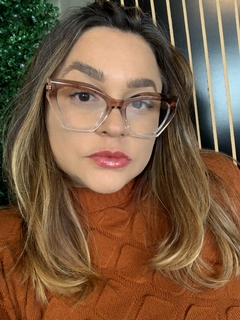 Armação de grau acetato oversized gatinho caramelo - comprar online