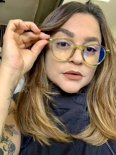 Armação de grau acetato round verde - comprar online