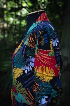 Kimono Estampado de Viscose Folhas de Palmeira - comprar online